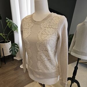 JCREW lace detail sweatshirt